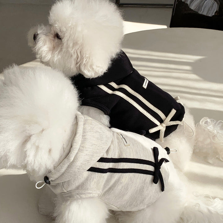 ※予約販売【DURANG RURANG】Ribbon Hoodie Jacket（Melange Gray）