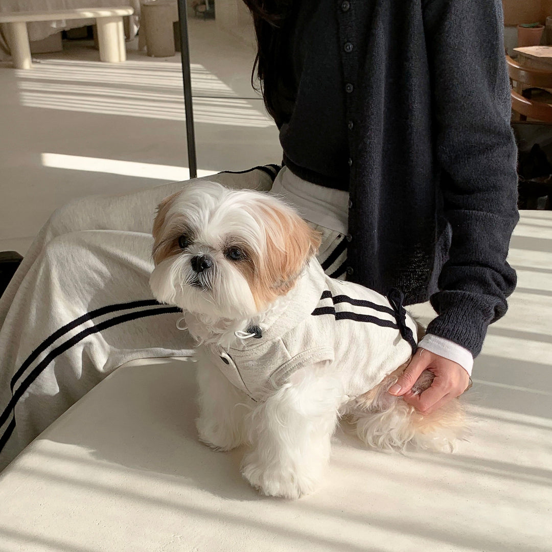 ※予約販売【DURANG RURANG】Ribbon Hoodie Jacket（Melange Gray）