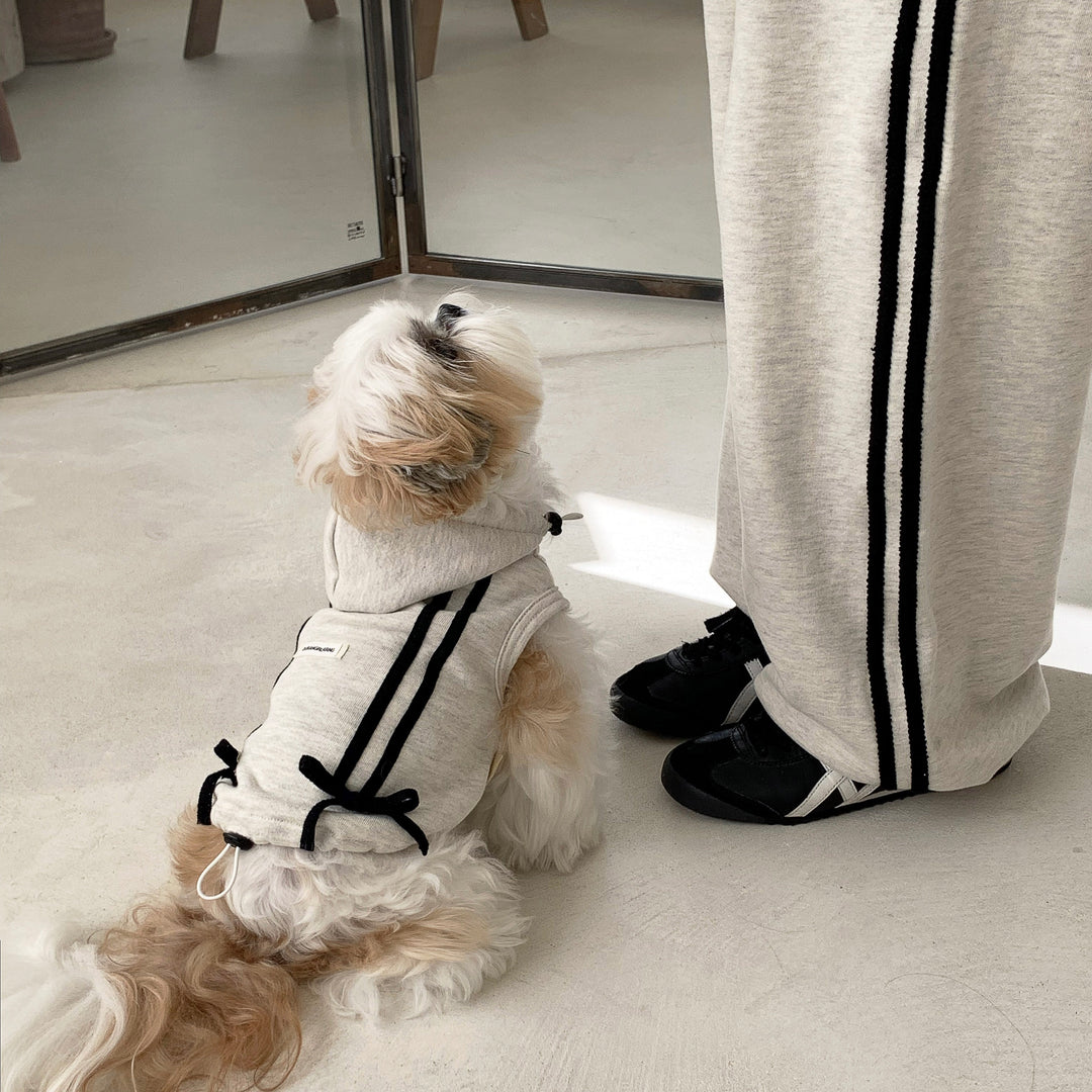 ※予約販売【DURANG RURANG】Ribbon Hoodie Jacket（Melange Gray）