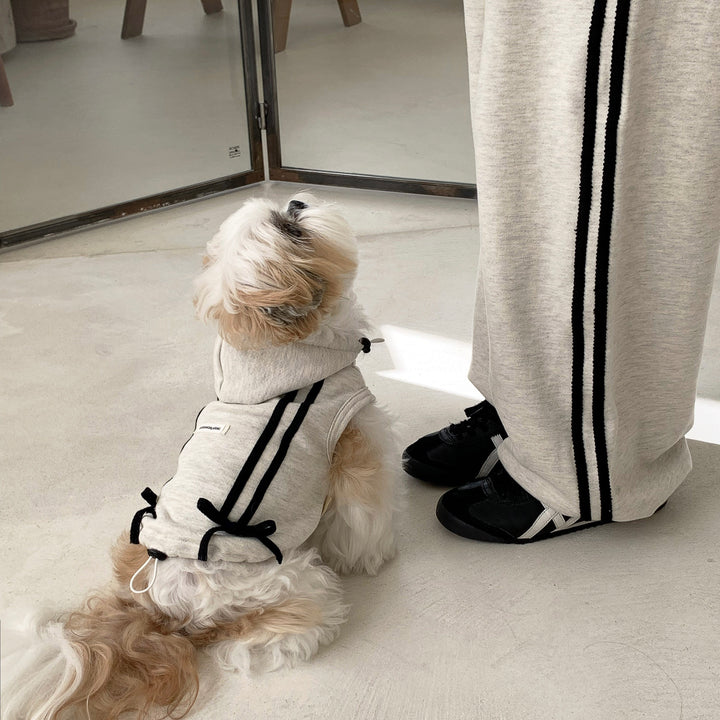 ※予約販売【DURANG RURANG】Ribbon Hoodie Jacket（Melange Gray）