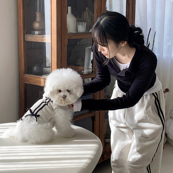 ※予約販売【DURANG RURANG】Ribbon Hoodie Jacket（Melange Gray）