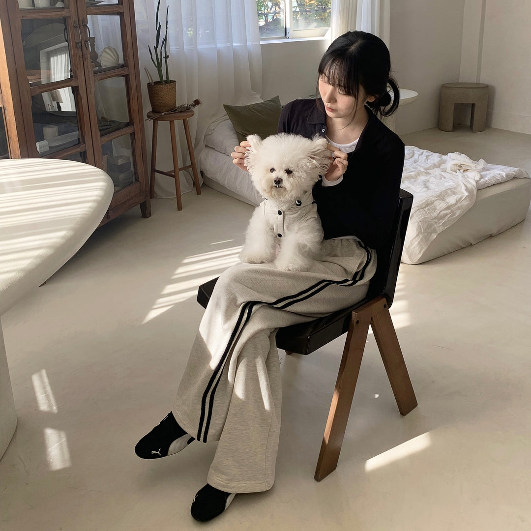 ※予約販売【DURANG RURANG】Ribbon Hoodie Jacket（Melange Gray）