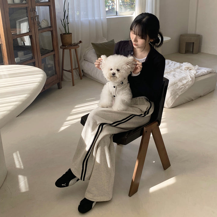 ※予約販売【DURANG RURANG】Ribbon Hoodie Jacket（Melange Gray）