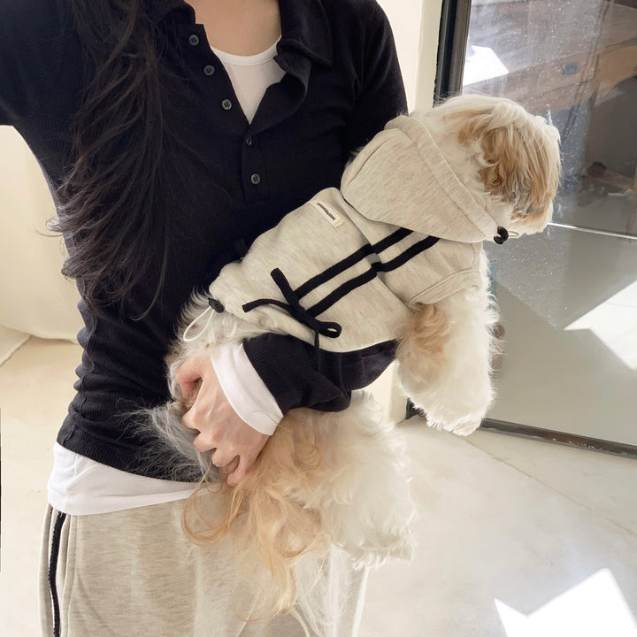 ※予約販売【DURANG RURANG】Ribbon Hoodie Jacket（Melange Gray）