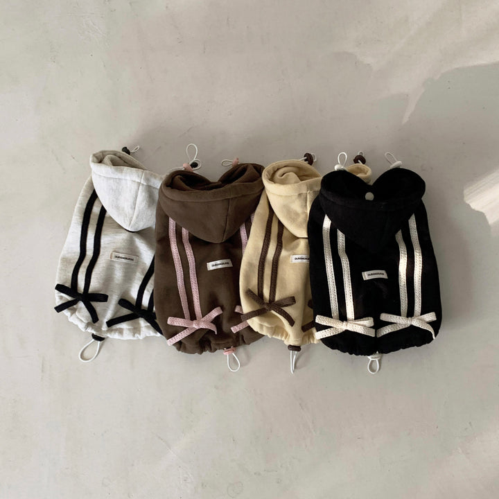 ※予約販売【DURANG RURANG】Ribbon Hoodie Jacket（Melange Gray）
