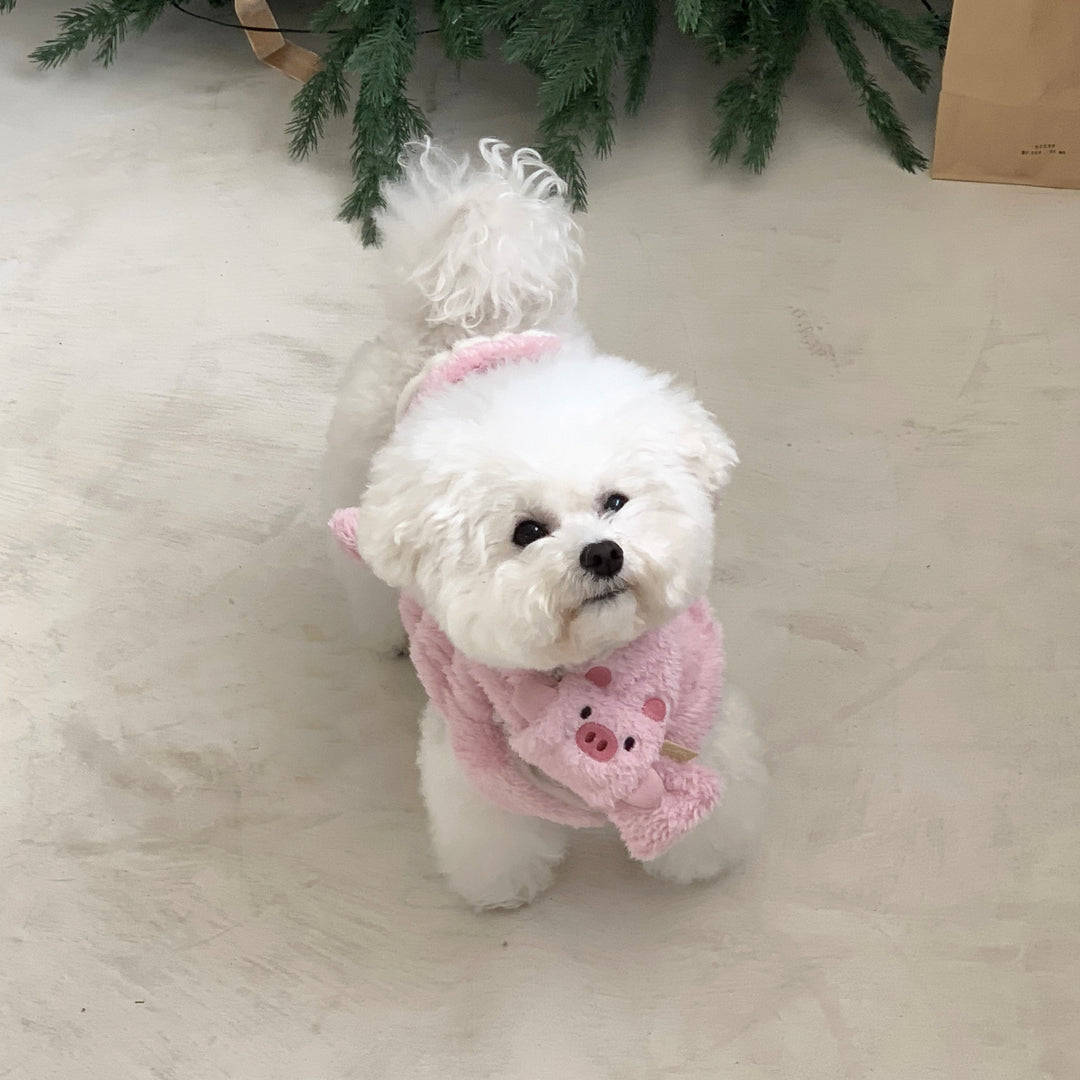 ※予約販売【DURANG RURANG】Animal Fleece Vest（Pig）