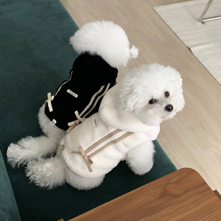 ※予約販売【DURANG RURANG】Ribbon Boa Hoodie Jumper（Black）