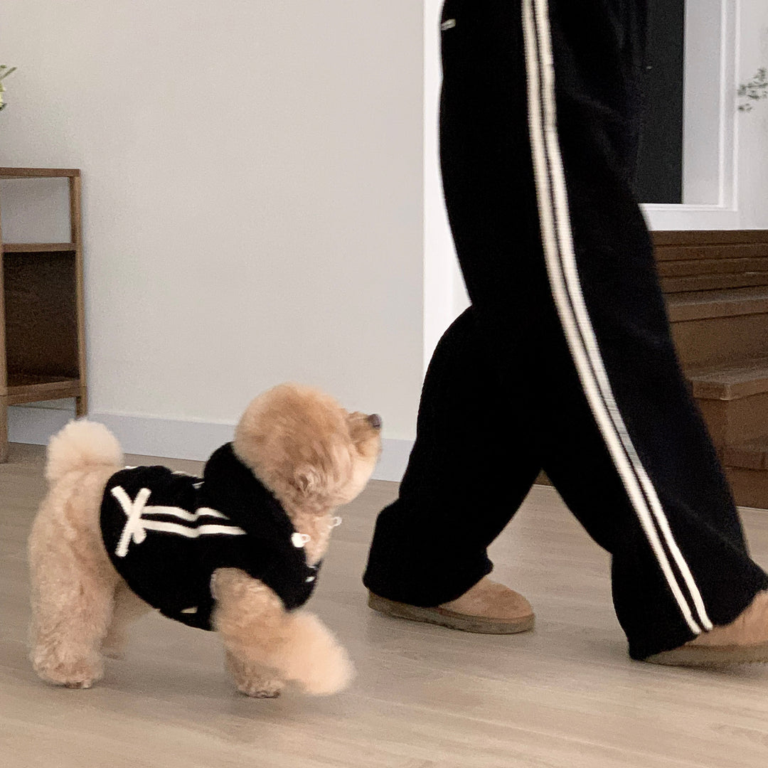 ※予約販売【DURANG RURANG】Ribbon Boa Hoodie Jumper（Black）