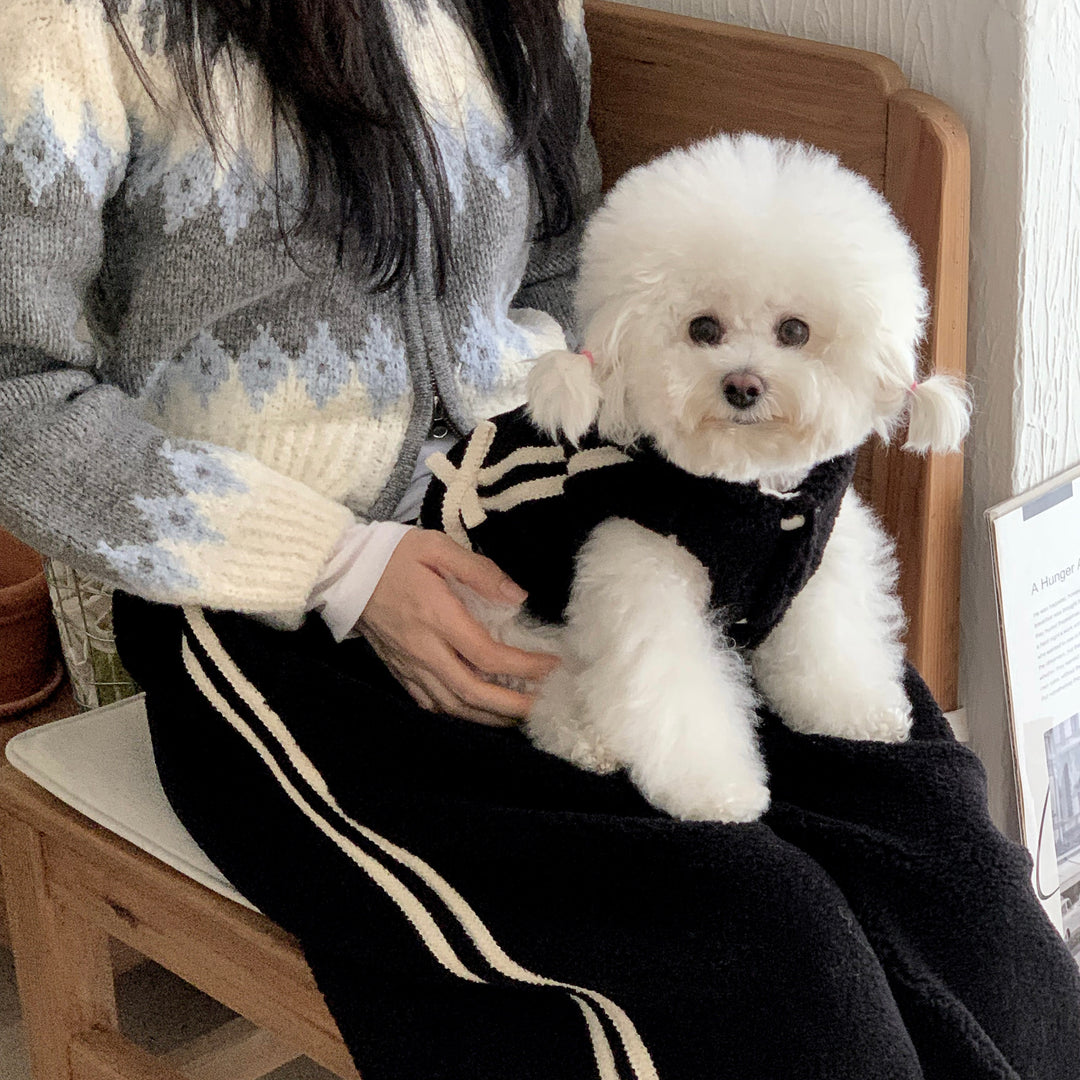 ※予約販売【DURANG RURANG】Ribbon Boa Hoodie Jumper（Black）