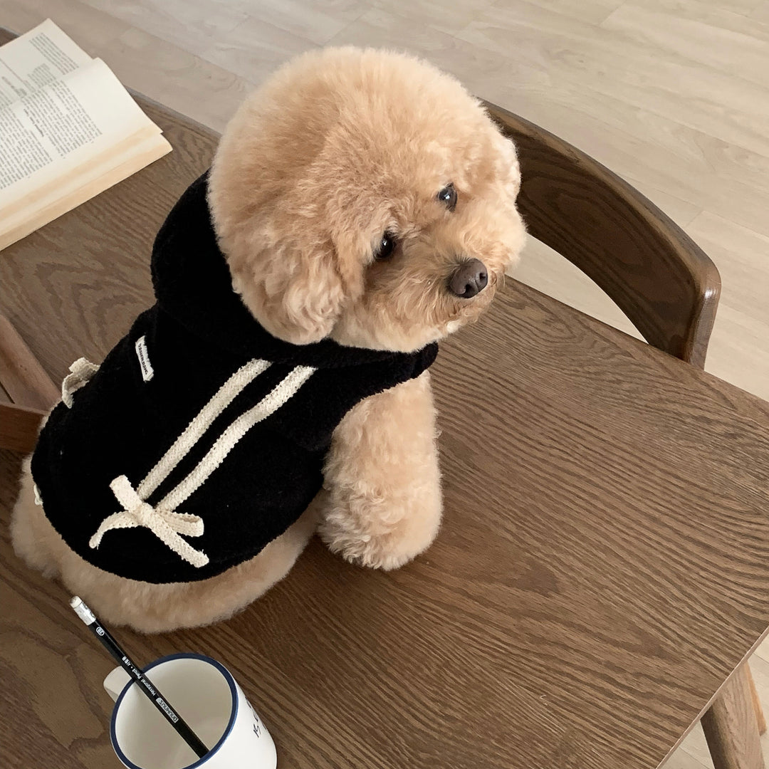 ※予約販売【DURANG RURANG】Ribbon Boa Hoodie Jumper（Black）