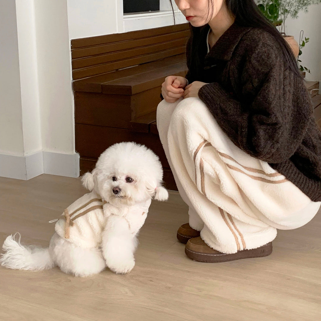 ※予約販売【DURANG RURANG】Ribbon Boa Hoodie Jumper（Cream）