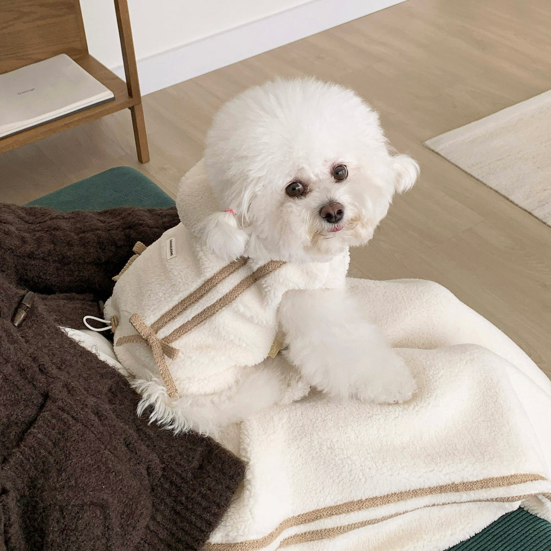 ※予約販売【DURANG RURANG】Ribbon Boa Hoodie Jumper（Cream）