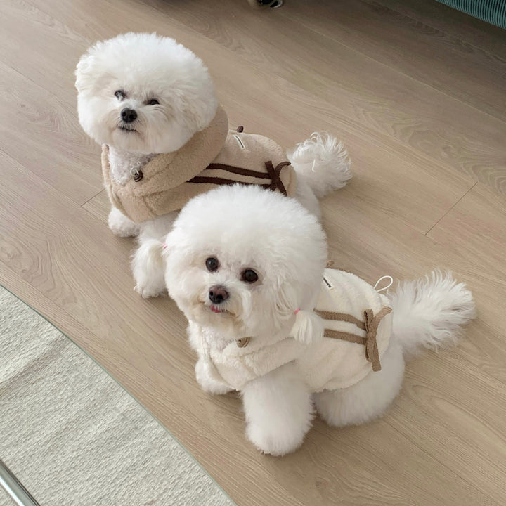 ※予約販売【DURANG RURANG】Ribbon Boa Hoodie Jumper（Cream）