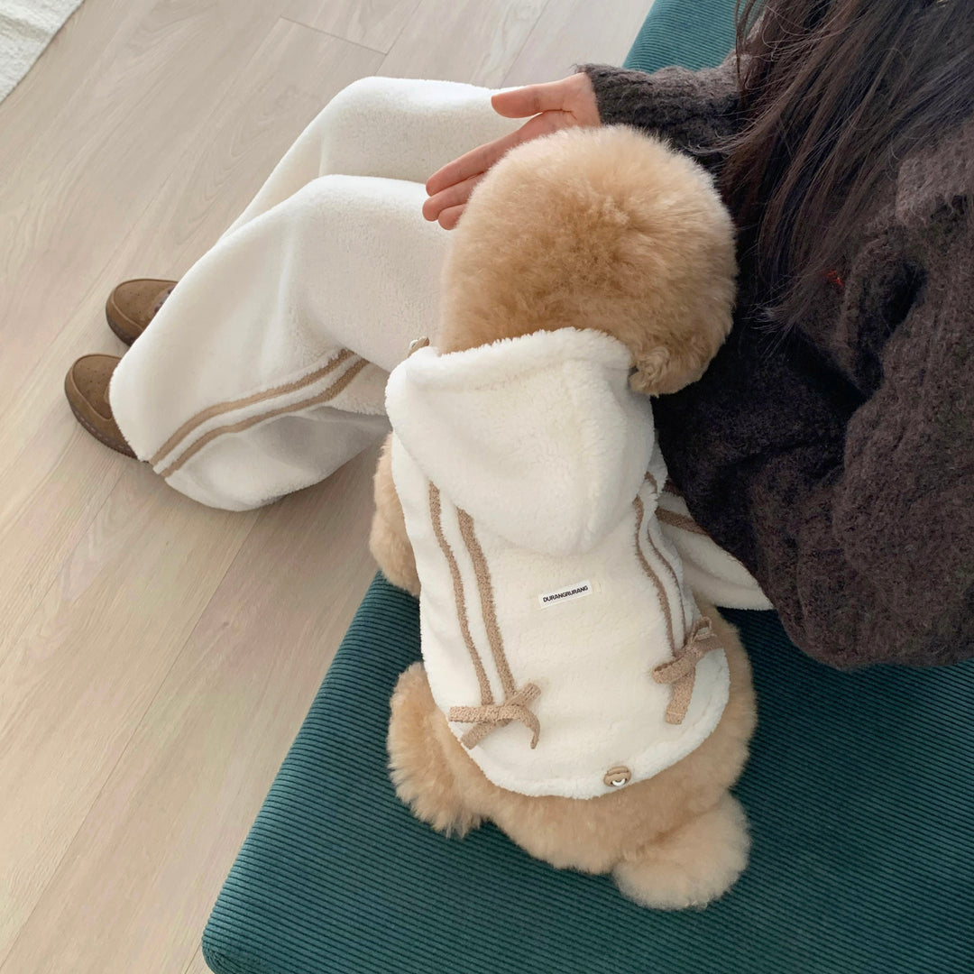 ※予約販売【DURANG RURANG】Ribbon Boa Hoodie Jumper（Cream）