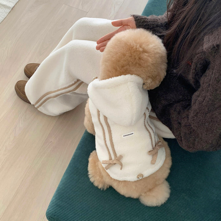 ※予約販売【DURANG RURANG】Ribbon Boa Hoodie Jumper（Cream）