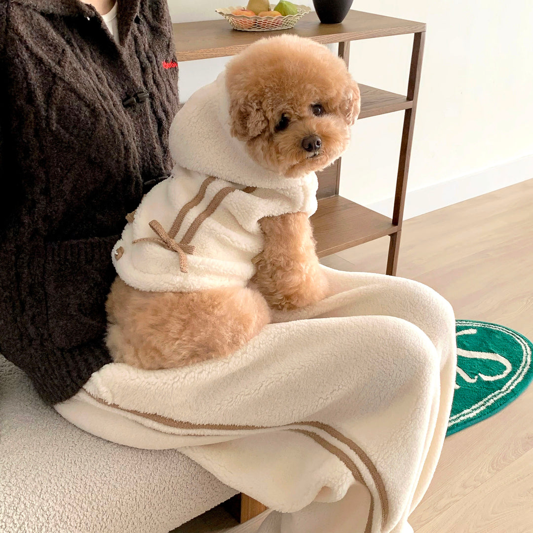 ※予約販売【DURANG RURANG】Ribbon Boa Hoodie Jumper（Cream）