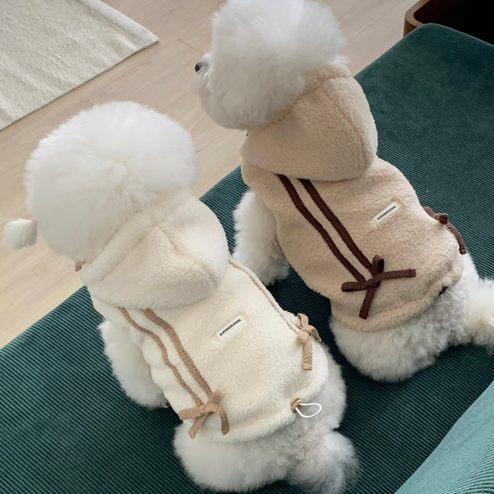 ※予約販売【DURANG RURANG】Ribbon Boa Hoodie Jumper（Cream）