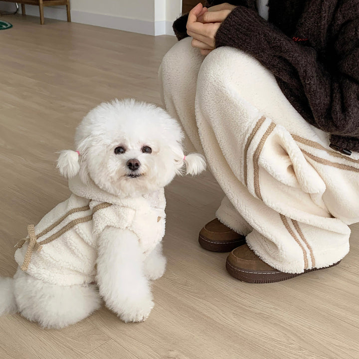 ※予約販売【DURANG RURANG】Ribbon Boa Hoodie Jumper（Cream）