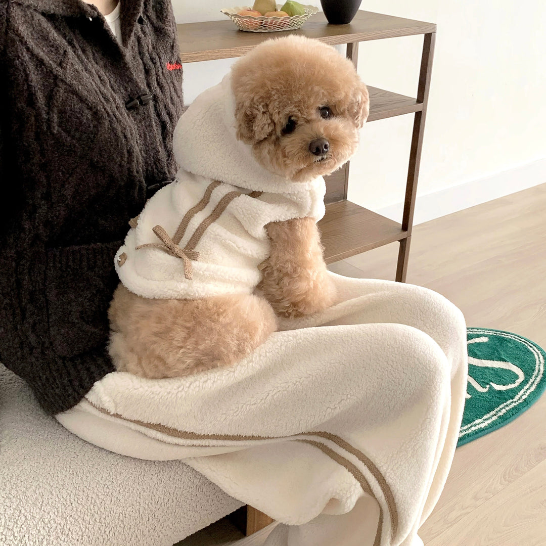 ※予約販売【DURANG RURANG】Ribbon Boa Hoodie Jumper（Cream）