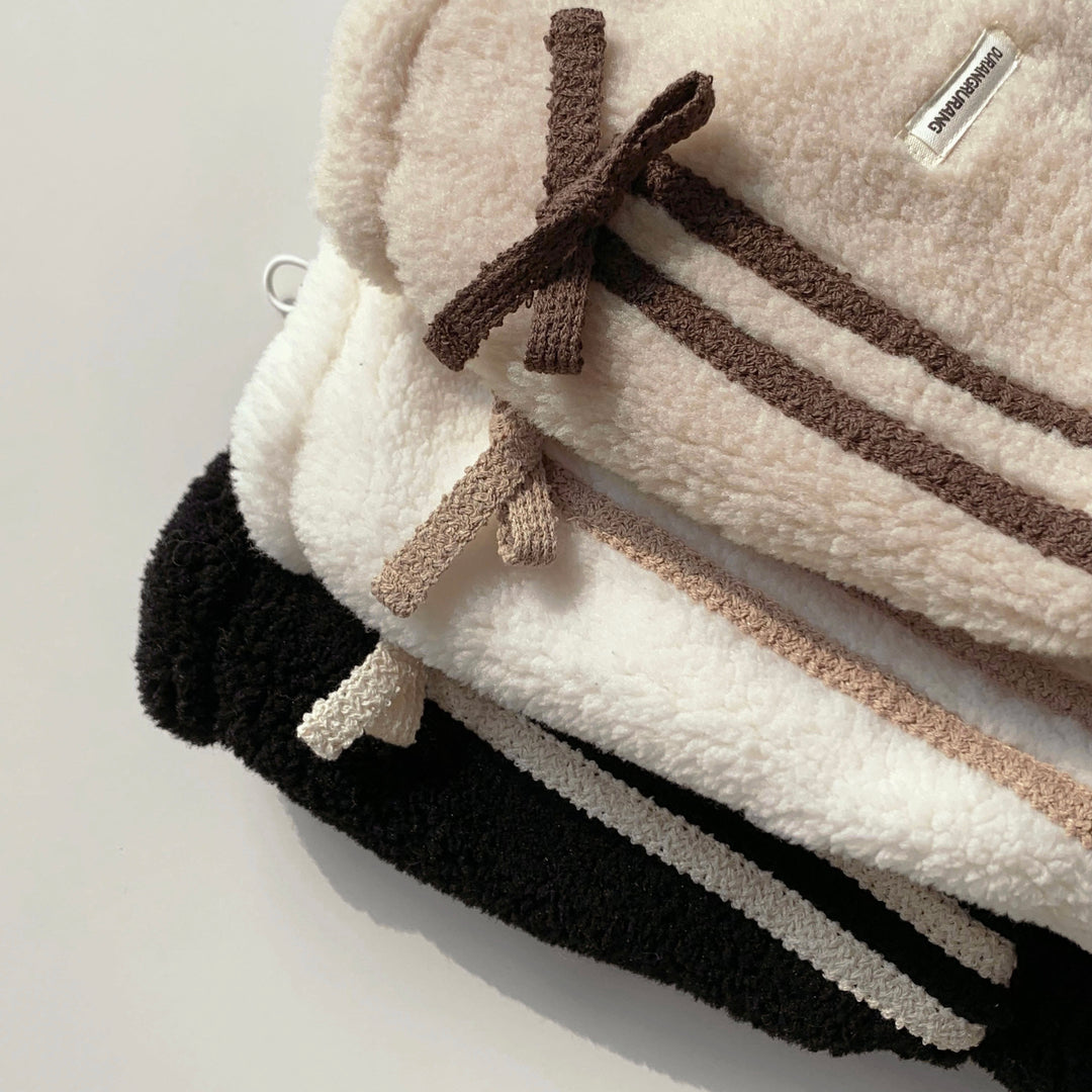 ※予約販売【DURANG RURANG】Ribbon Boa Hoodie Jumper（Beige）