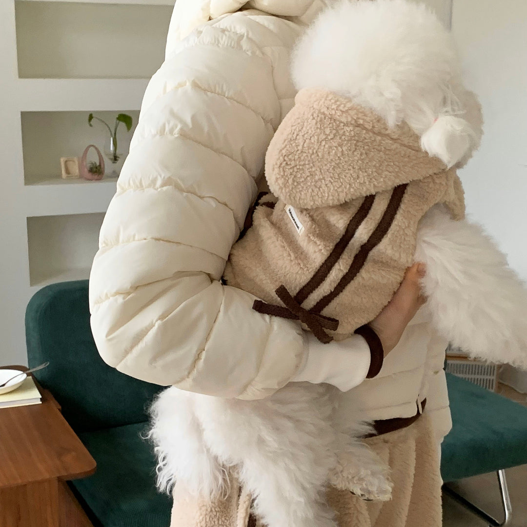 ※予約販売【DURANG RURANG】Ribbon Boa Hoodie Jumper（Beige）