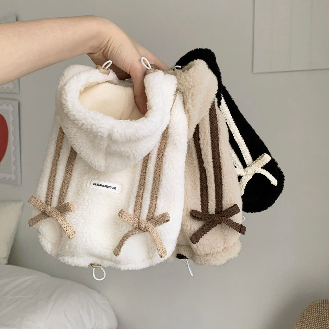 ※予約販売【DURANG RURANG】Ribbon Boa Hoodie Jumper（Beige）