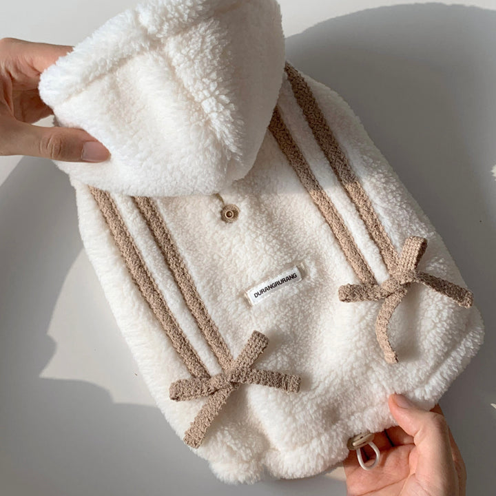 ※予約販売【DURANG RURANG】Ribbon Boa Hoodie Jumper（Beige）