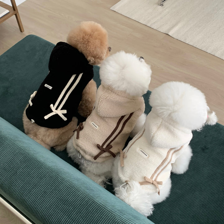 ※予約販売【DURANG RURANG】Ribbon Boa Hoodie Jumper（Beige）