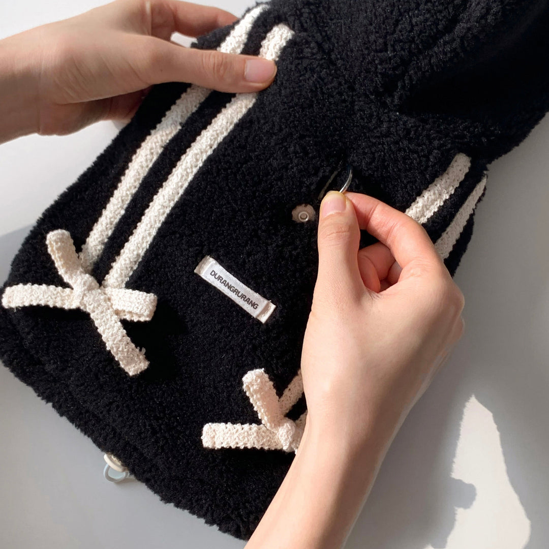 ※予約販売【DURANG RURANG】Ribbon Boa Hoodie Jumper（Beige）