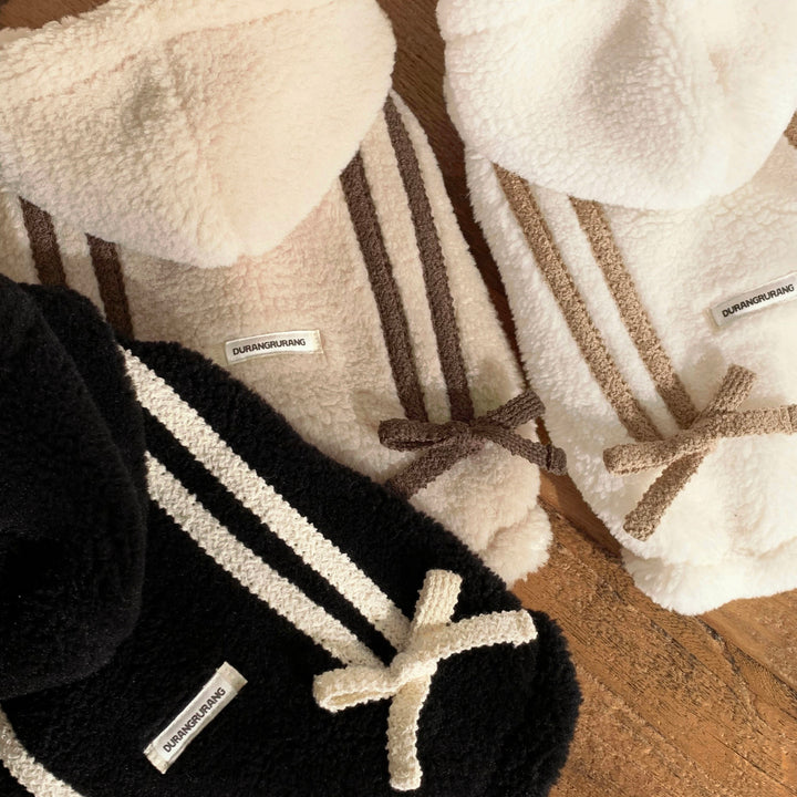 ※予約販売【DURANG RURANG】Ribbon Boa Hoodie Jumper（Beige）