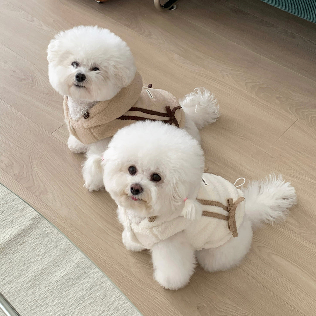 ※予約販売【DURANG RURANG】Ribbon Boa Hoodie Jumper（Beige）