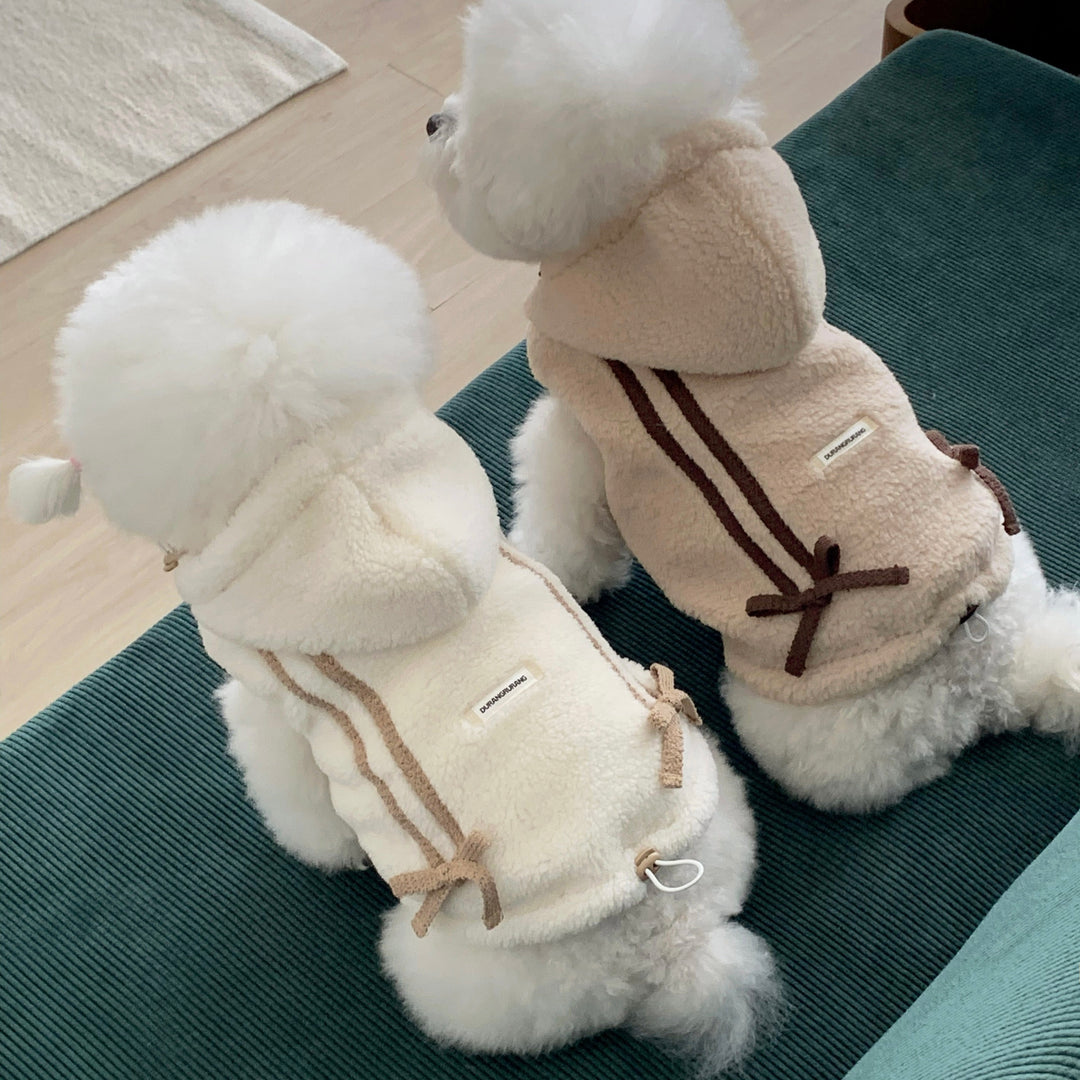 ※予約販売【DURANG RURANG】Ribbon Boa Hoodie Jumper（Beige）