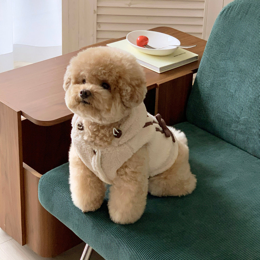 ※予約販売【DURANG RURANG】Ribbon Boa Hoodie Jumper（Beige）