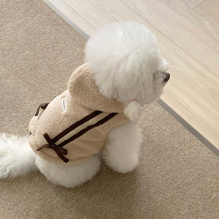 ※予約販売【DURANG RURANG】Ribbon Boa Hoodie Jumper（Beige）