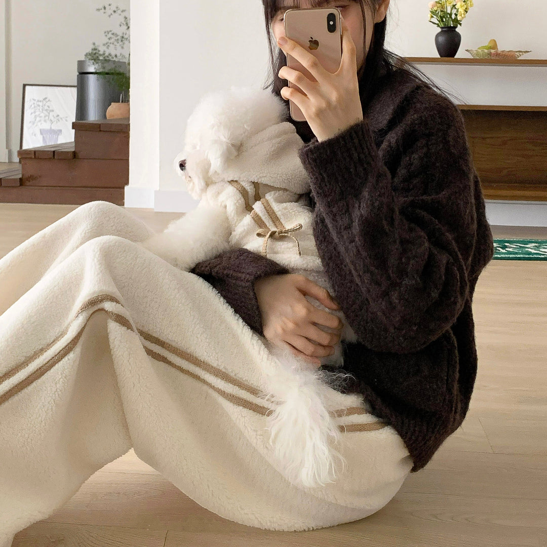 ※予約販売【DURANG RURANG】Ribbon Boa Track Jogger Pants（3 color）