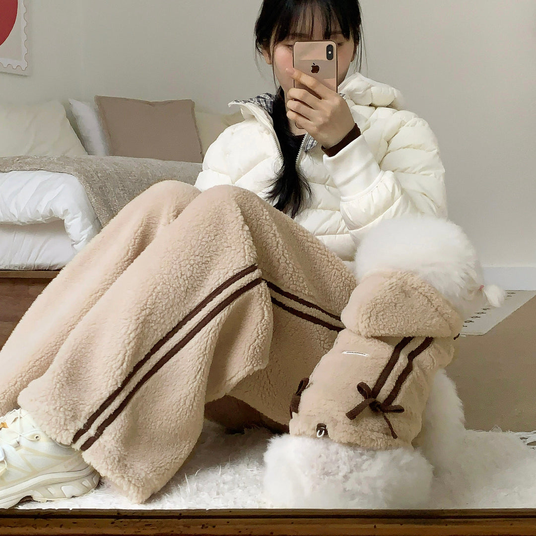 ※予約販売【DURANG RURANG】Ribbon Boa Track Jogger Pants（3 color）