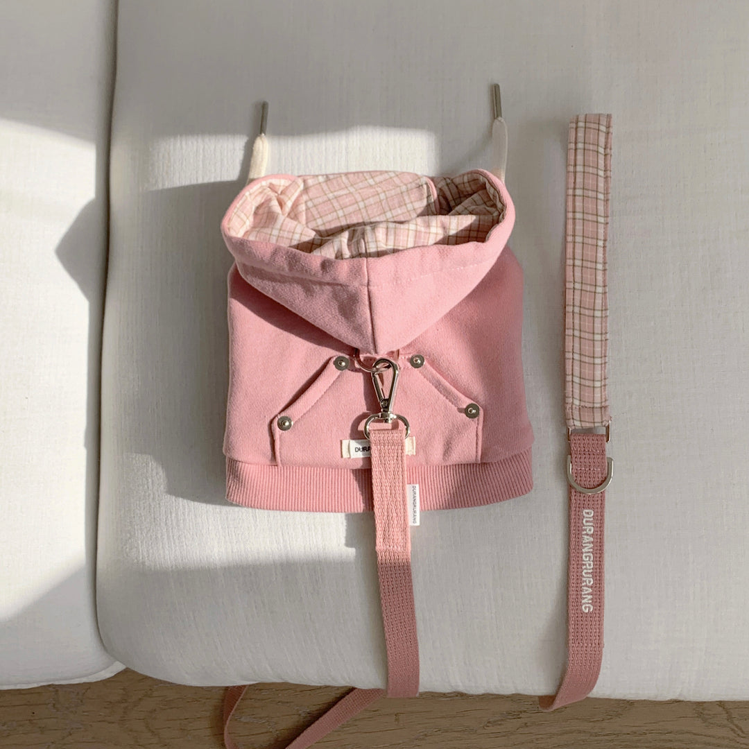 即納【DURANG RURANG】Crop Hoodie Harness（Pink）｜犬用ハーネス