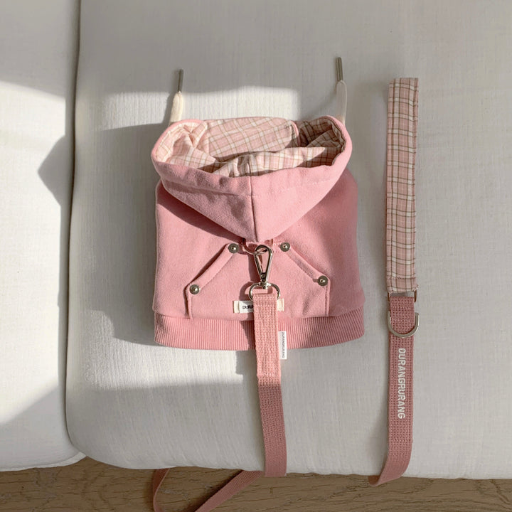 即納【DURANG RURANG】Crop Hoodie Harness（Pink）｜犬用ハーネス