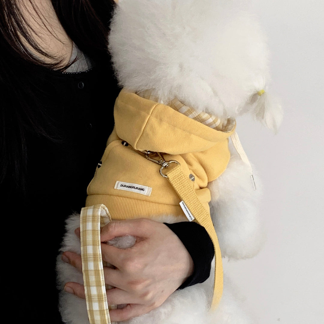 即納【DURANG RURANG】Crop Hoodie Harness（Yellow）｜犬用ハーネス
