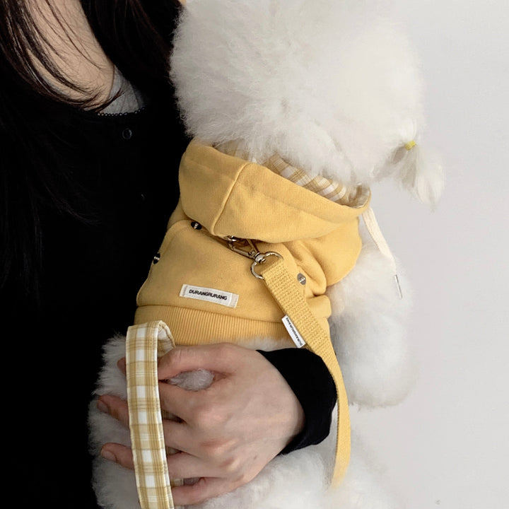即納【DURANG RURANG】Crop Hoodie Harness（Yellow）｜犬用ハーネス