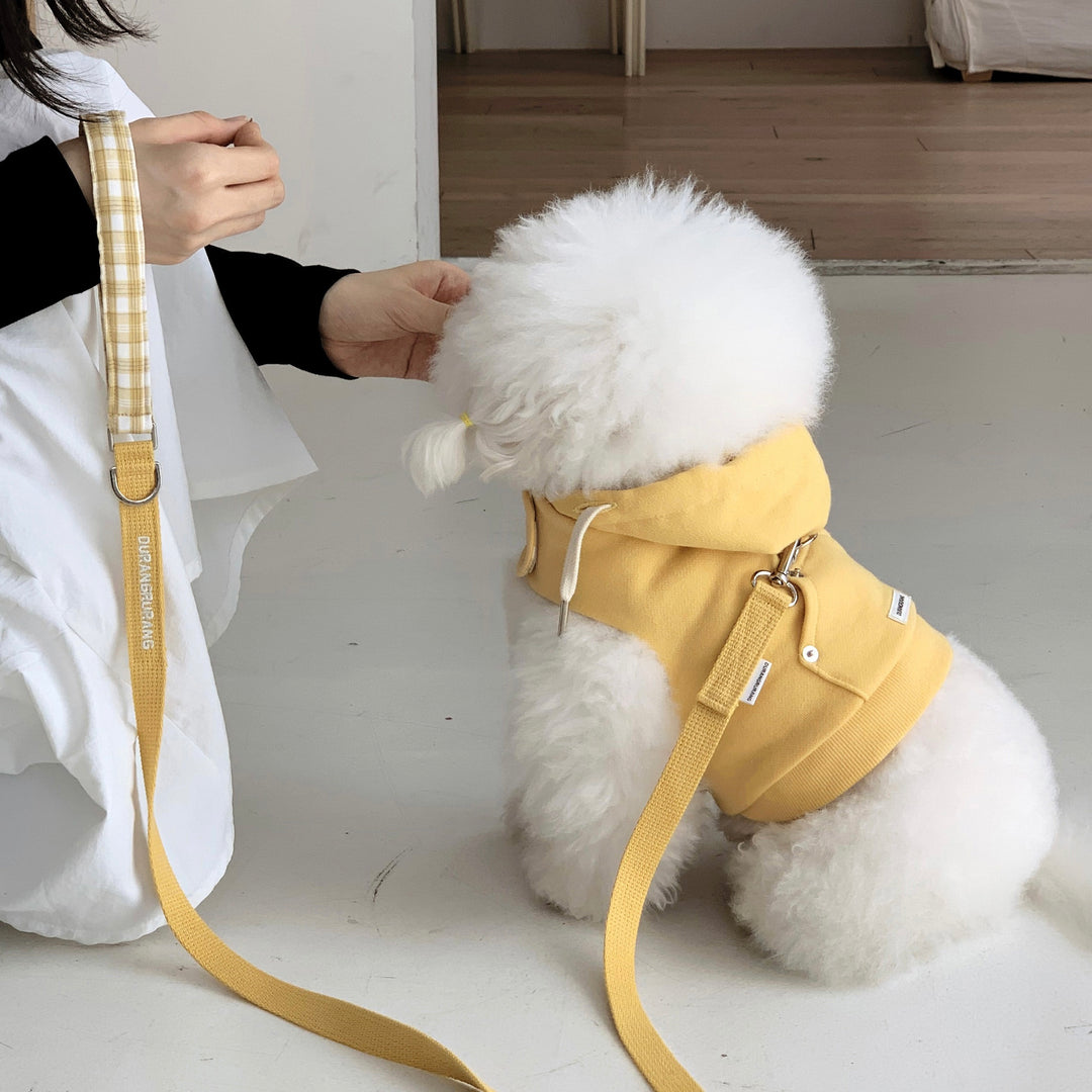 即納【DURANG RURANG】Crop Hoodie Harness（Yellow）｜犬用ハーネス