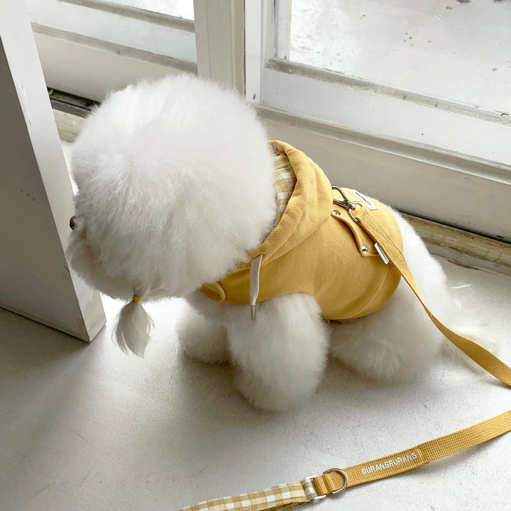 即納【DURANG RURANG】Crop Hoodie Harness（Yellow）｜犬用ハーネス