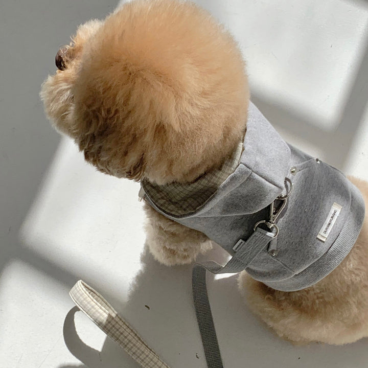 即納【DURANG RURANG】Crop Hoodie Harness（Gray）｜犬用ハーネス