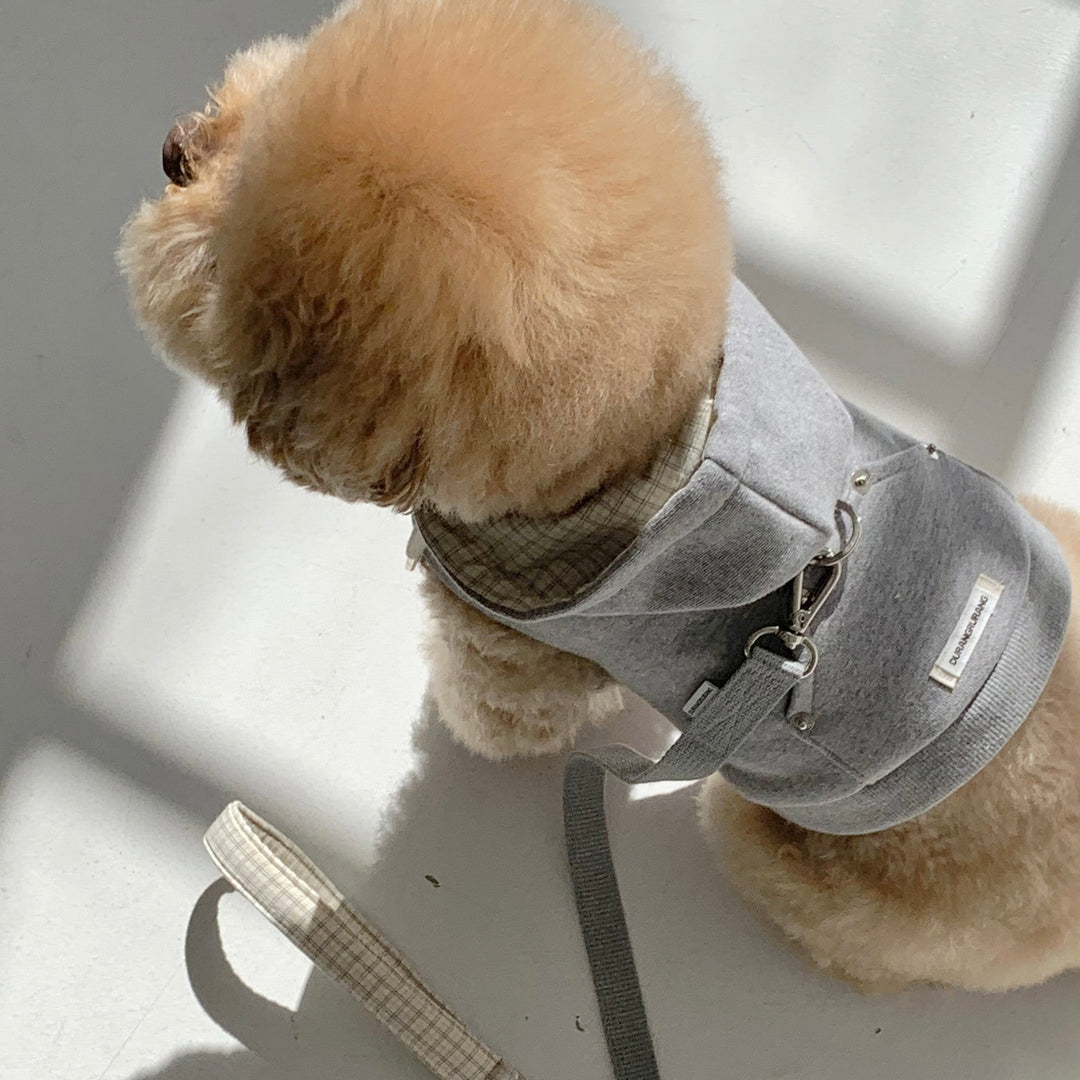 即納【DURANG RURANG】Crop Hoodie Harness（Gray）｜犬用ハーネス
