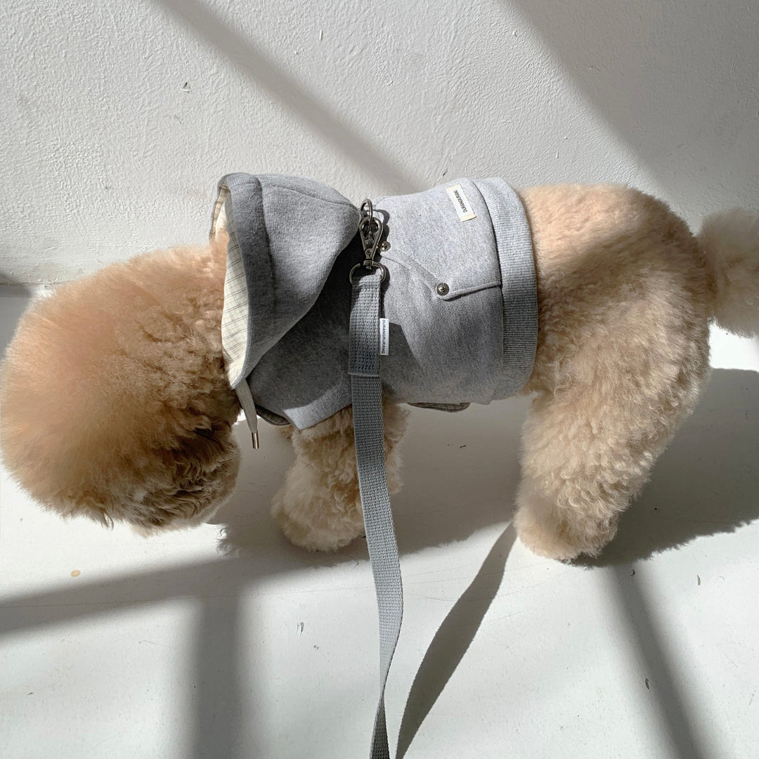 即納【DURANG RURANG】Crop Hoodie Harness（Gray）｜犬用ハーネス
