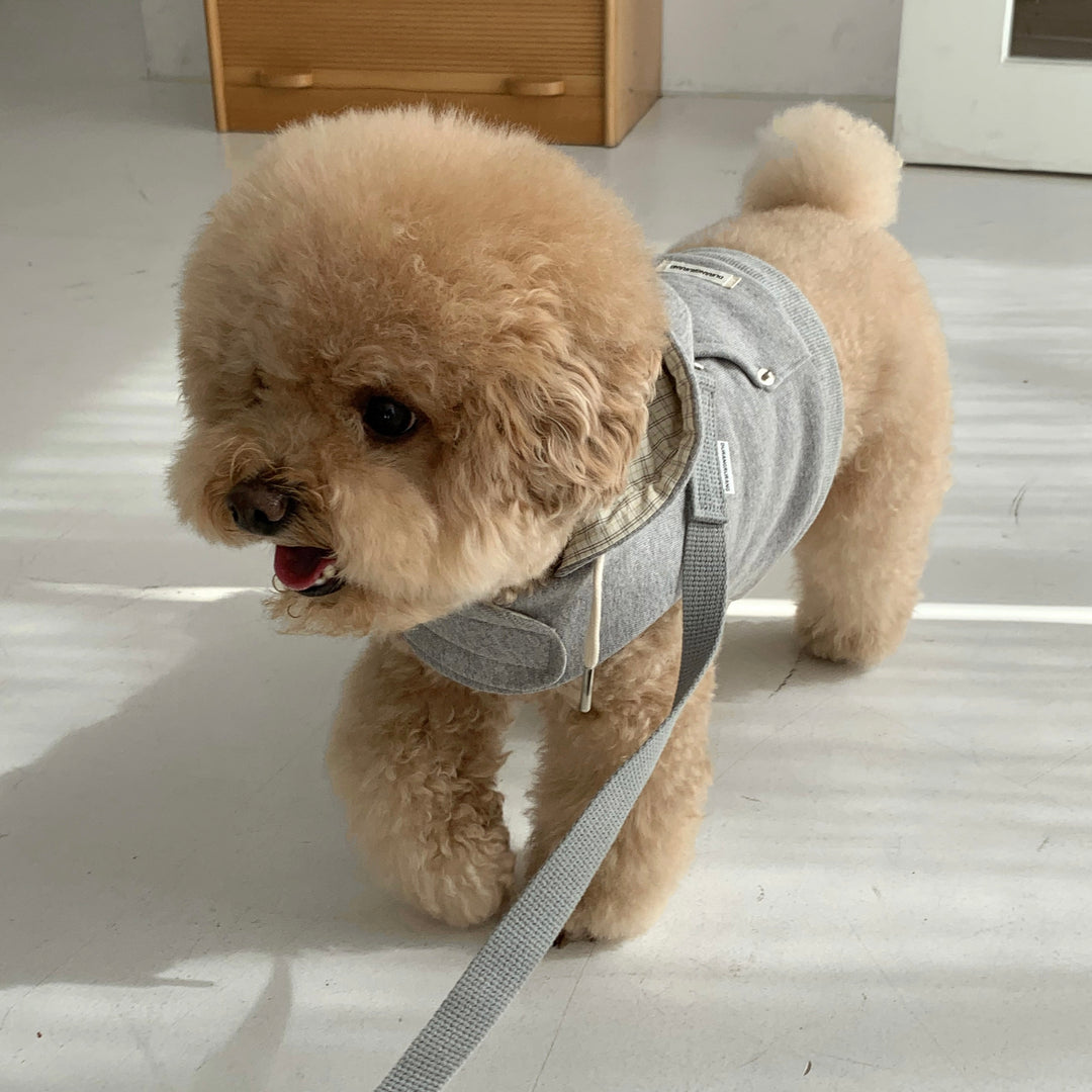 即納【DURANG RURANG】Crop Hoodie Harness（Gray）｜犬用ハーネス