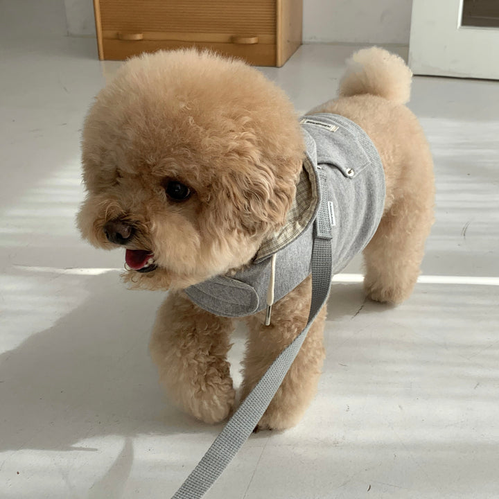 即納【DURANG RURANG】Crop Hoodie Harness（Gray）｜犬用ハーネス
