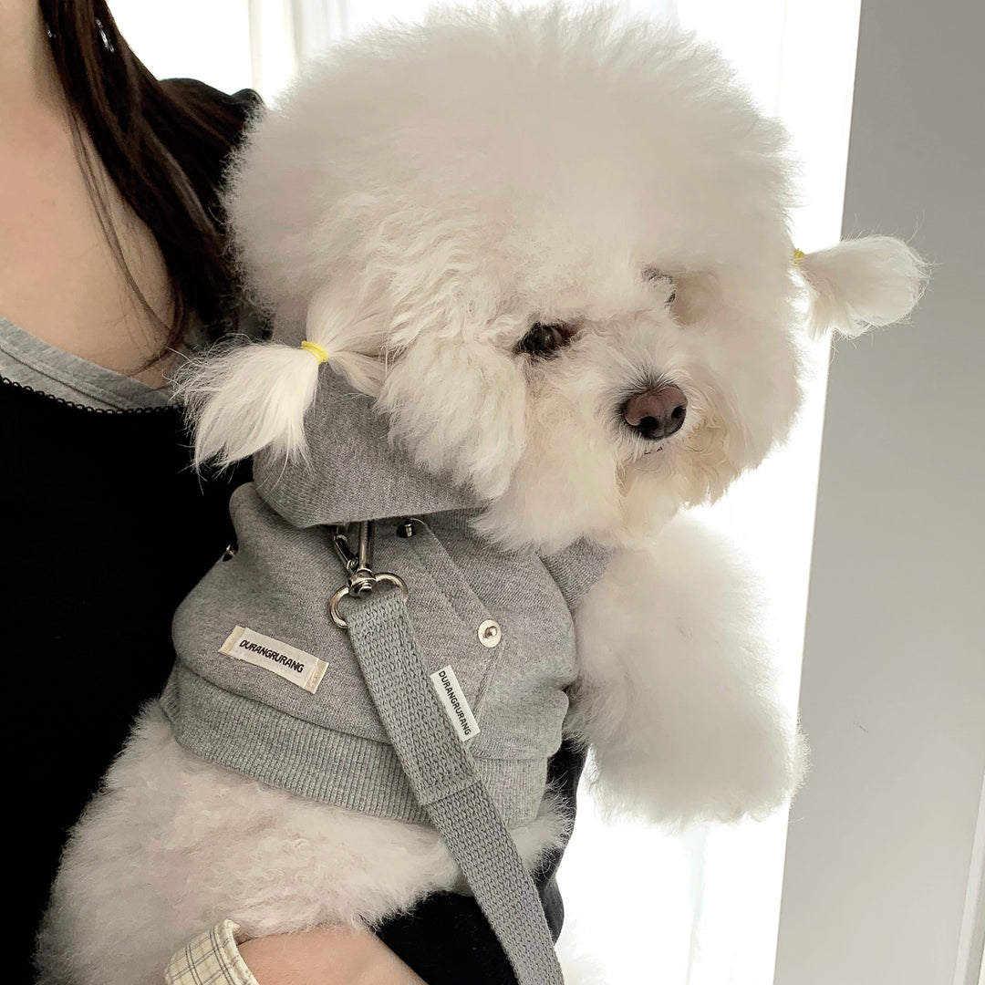 即納【DURANG RURANG】Crop Hoodie Harness（Gray）｜犬用ハーネス