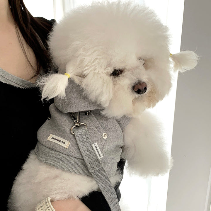 即納【DURANG RURANG】Crop Hoodie Harness（Gray）｜犬用ハーネス