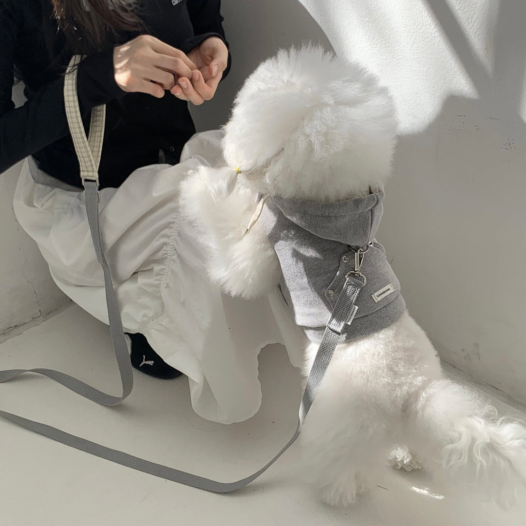 即納【DURANG RURANG】Crop Hoodie Harness（Gray）｜犬用ハーネス